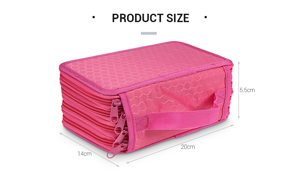 Student Large Capacity 4 Layer Pencil Case Portable Pen Bag for Sketching Class