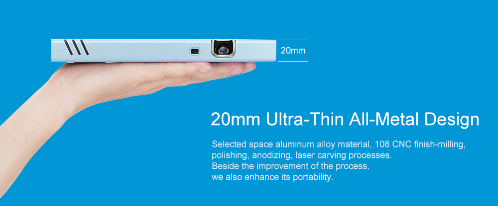 Coolux X6S 300 ANSI Lumens DLP Mobile Cinema Projector Dual Core CPU / 2.4G + 5G WiFi / 2000:1 / Support 1080P