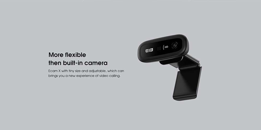 Elephone Ecam X 1080P Camera HD Webcam 5.0 MegaPixels Auto Focus Built-in Microphone for PC Laptop Tablet TV Online Course Studying Video Conference - Black